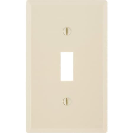 Leviton 1-Gang Plastic Toggle Switch Wall Plate, Ivory 020-86001